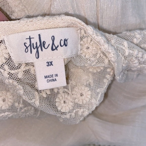 Style & Co ivory color lace top size 3X - Picture 5 of 7